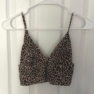 Zara cheetah crop top